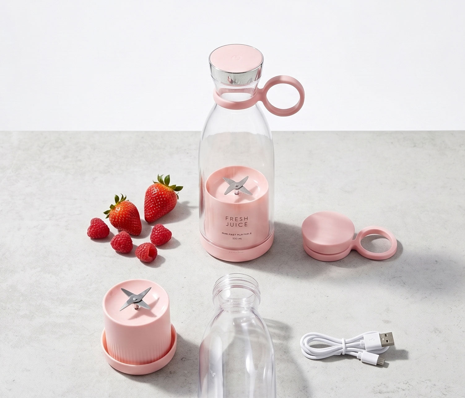 Portable USB Rechargeable Mini Juicer Blender - Personal Wireless Drink & Shake Maker
